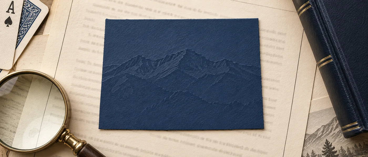 Editorial illustration of Colorado with subtle mountain relief, legal documents and a magnifying glass.